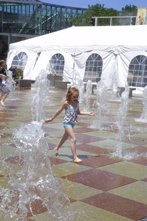 How is she staying dry?