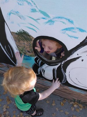 I couldn’t get Nathan to look through, but he had a blast with Natalie