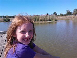 Natalie at the little pond