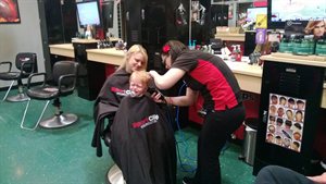 He wasn’t nearly this cranky the last time we had his hair cut