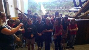 All the kids under the paddle wheel